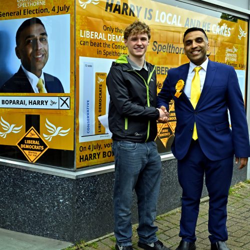 "I'm backing Harry!" says young, local resident James. "The Liberal Democrats support a fair voting system based upon proportional representation. Until we have a fair voting system I urge everyone to vote for Harry as he is the only one who can beat the Conservatives."