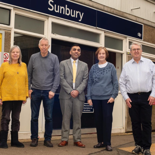 The Lower Sunbury councillors pictured here are all backing popular, hard working, fellow councillor, Harry Boparai, to be Spelthorne’s next MP. L-R Kathy Grant, John Turner, Harry, Sandra Dunn & Lawrence Nichols.